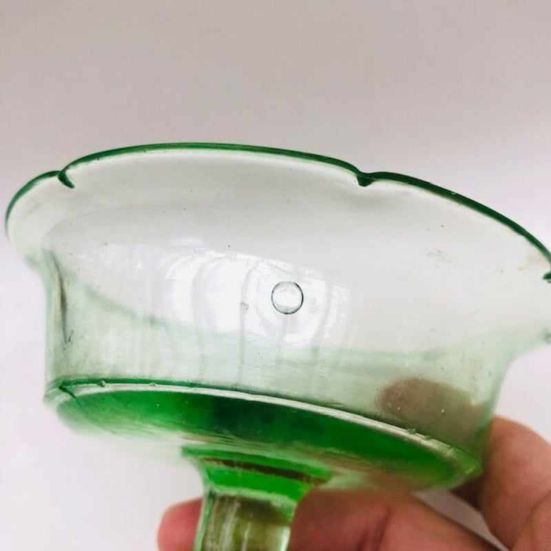 古道具（ガラス） 緑のかき氷の器 | 丘のギャラリーComfy