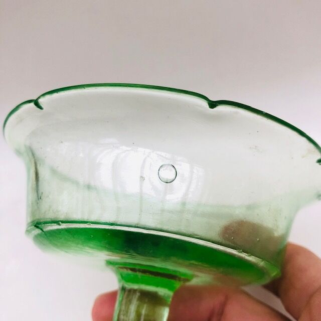 古い　ガラスの　かき氷の器 古道具（ガラス） 緑のかき氷の器 | 丘のギャラリーComfy