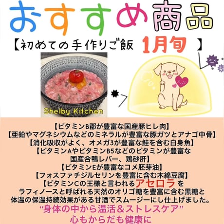 選べるメイン肉🍖初めての手作りご飯〜1月旬〜