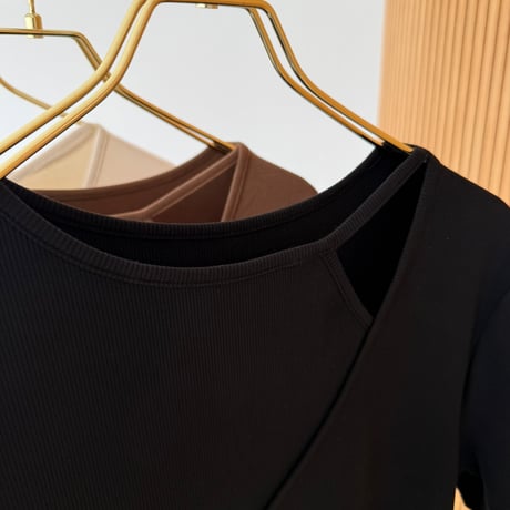 アシメネックTシャツワンピH