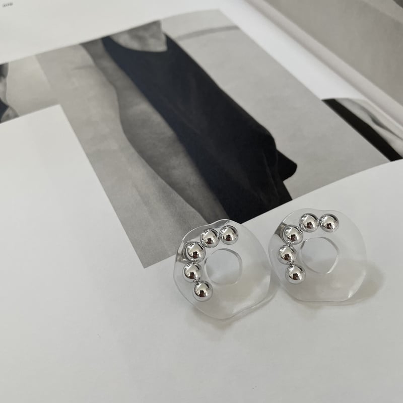 072☻ハンドメイド アンティーク パール シェル ピアス クリップ