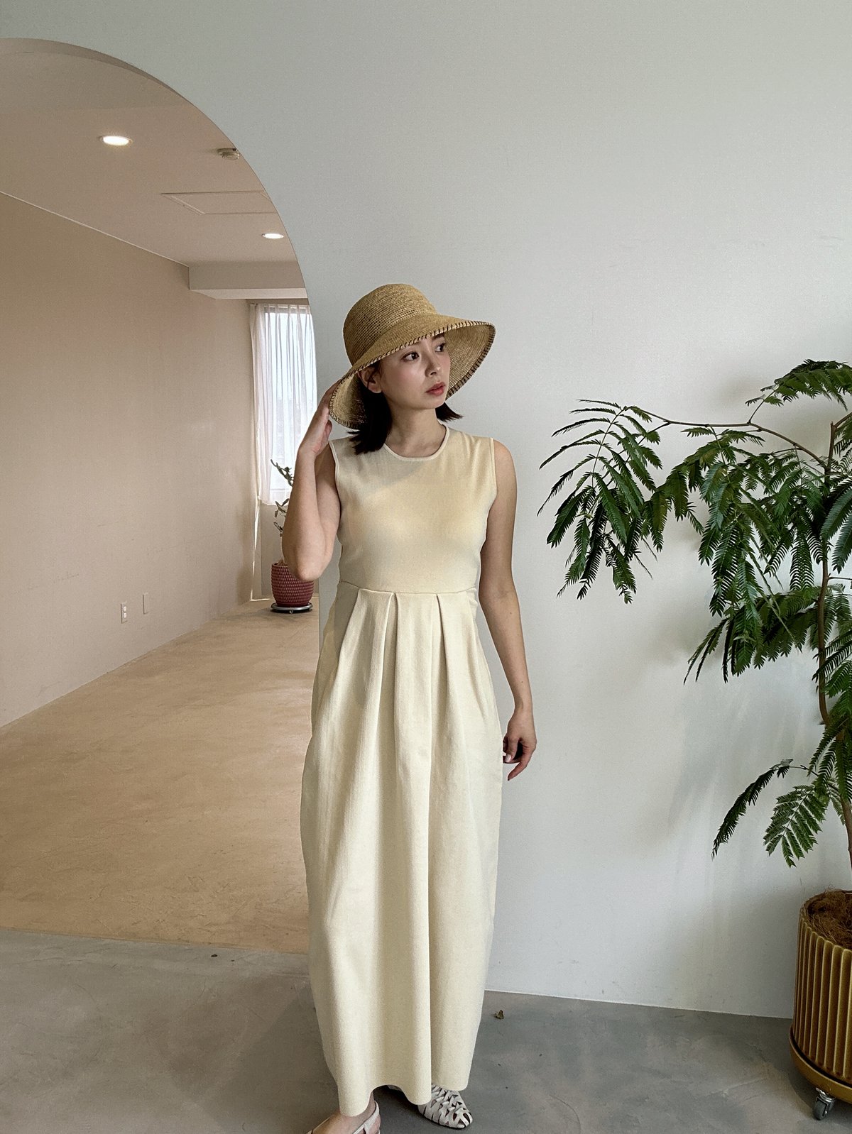 オールドマンズテーラー ‪✕‬ Ecru et pousse 別注ラフィアハット 極細ラフィアセーラー