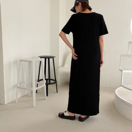 アシメネックTシャツワンピH