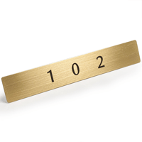 真鍮 ドア サインプレート 「 102 」 部屋番号 ルームナンバー