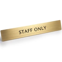 真鍮 ドア サインプレート 「 STAFF ONLY 」 （小さめの文字）
