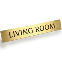 真鍮 ドア サインプレート 「 LIVING ROOM 」