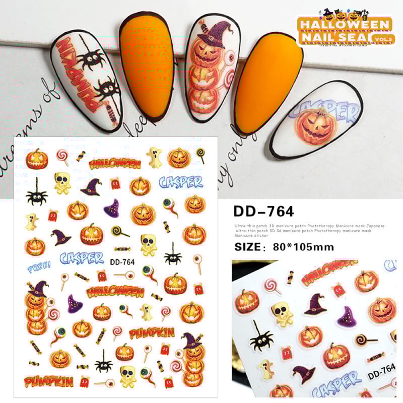 ♡ハロウィン♡3Dネイルシール♡ ハロウィーン 3D 光る ネイルシール ジェルネイル カラージェル