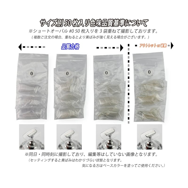 ショートオーバル ショートオーバル/サイズ別 バラ売り | ネイルチップ専門店