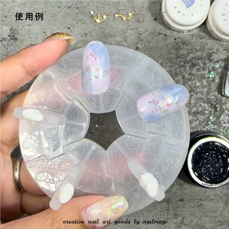 サークル型ネイルチップスタンド モノクロ