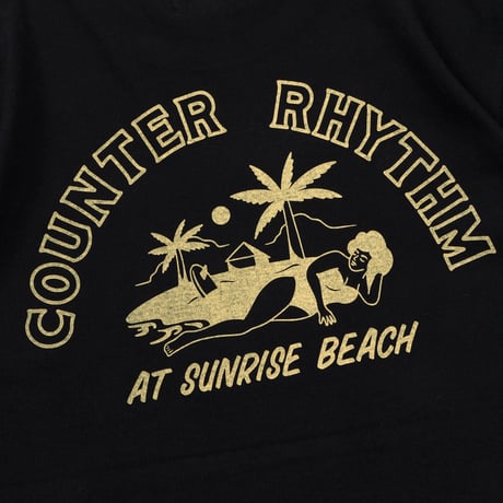 BEACH - BLACK, LT GREEN 【L/S TEE】