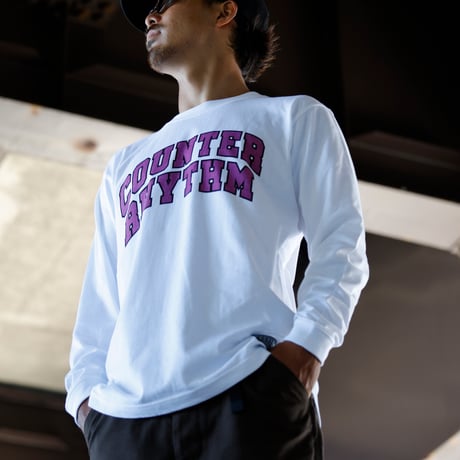 COLLEGE - WHITE, BLACK, GRAY  【L/S TEE】