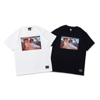 BLOCK PHOTO SMOKE  S/S TEE  /  WHITE, BLACK