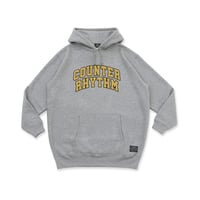 COLLEGE - GRAY  / PRINT YELLOW  HOODIE【裏起毛】