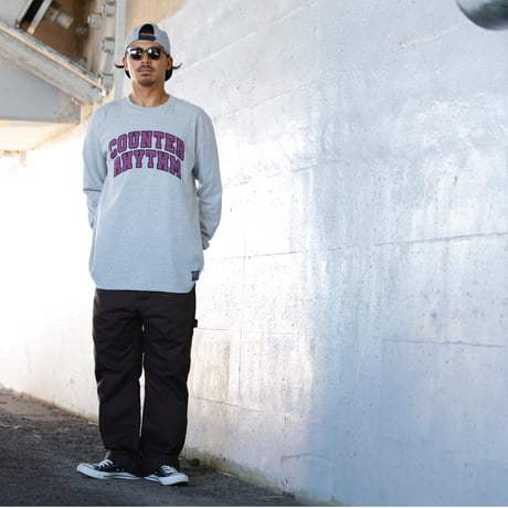 COLLEGE - WHITE, BLACK, GRAY  【L/S TEE】
