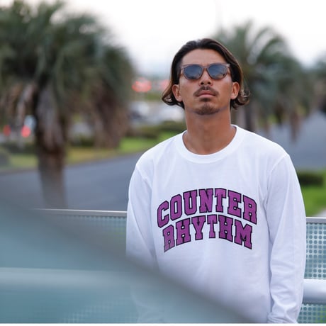 COLLEGE - WHITE, BLACK, GRAY  【L/S TEE】