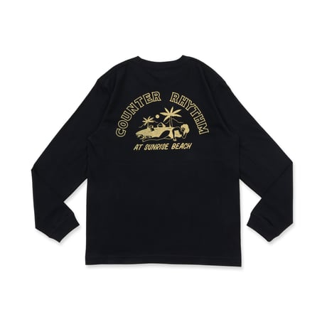 BEACH - BLACK, LT GREEN 【L/S TEE】