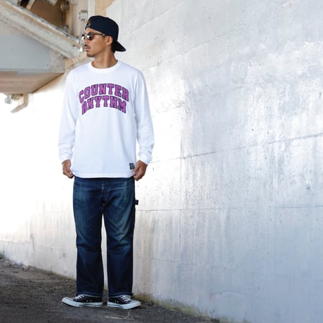 COLLEGE - WHITE, BLACK, GRAY  【L/S TEE】