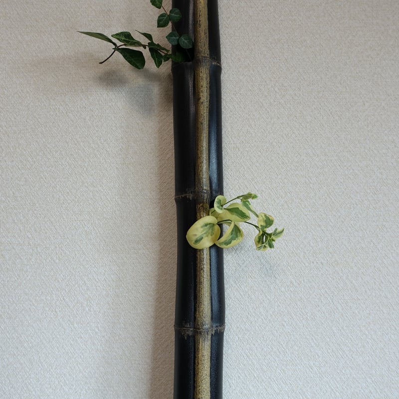 自然変色 竹の一輪挿し 壁掛け2段挿し L=835mm | 木のクラフト