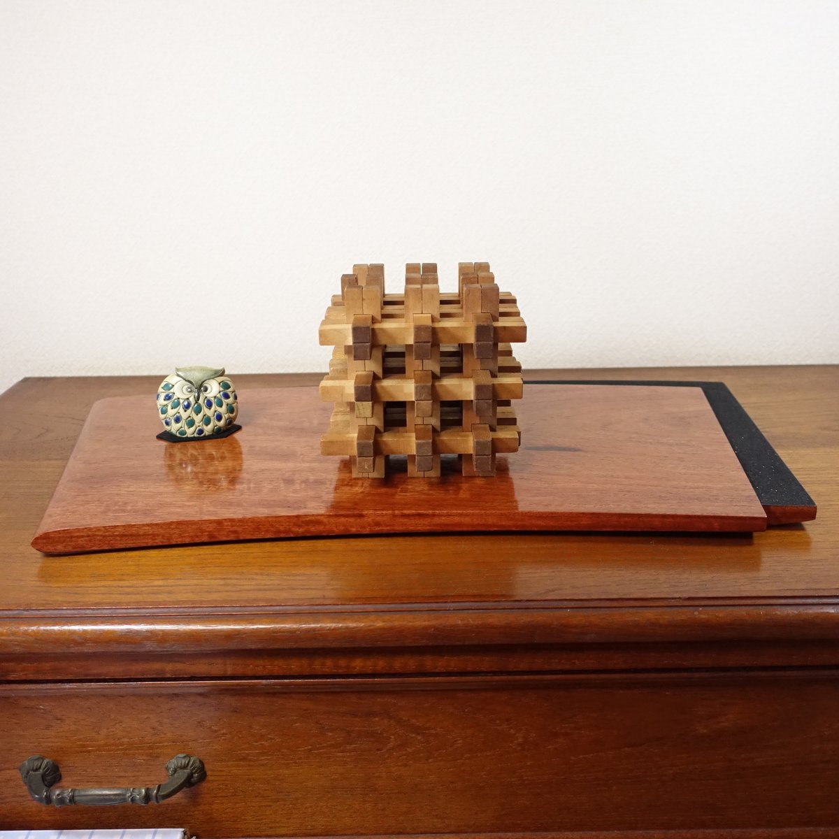 一点物】天然木 ブビンガのプレート 手仕事の一品 BB585 | 木の