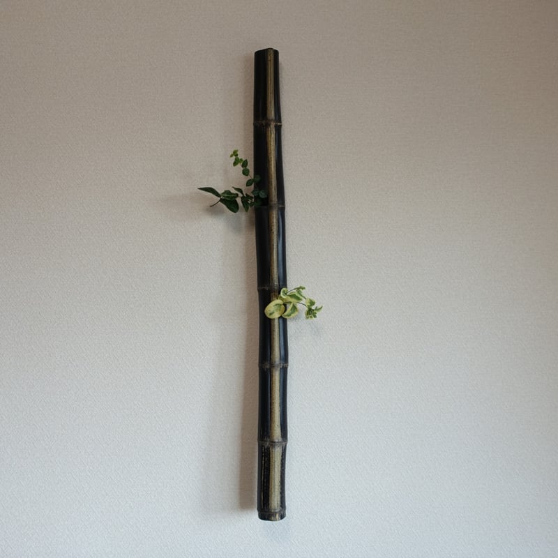 竹一輪挿し！ 自然変色 竹の一輪挿し 壁掛け2段挿し L=835mm | 木のクラフト