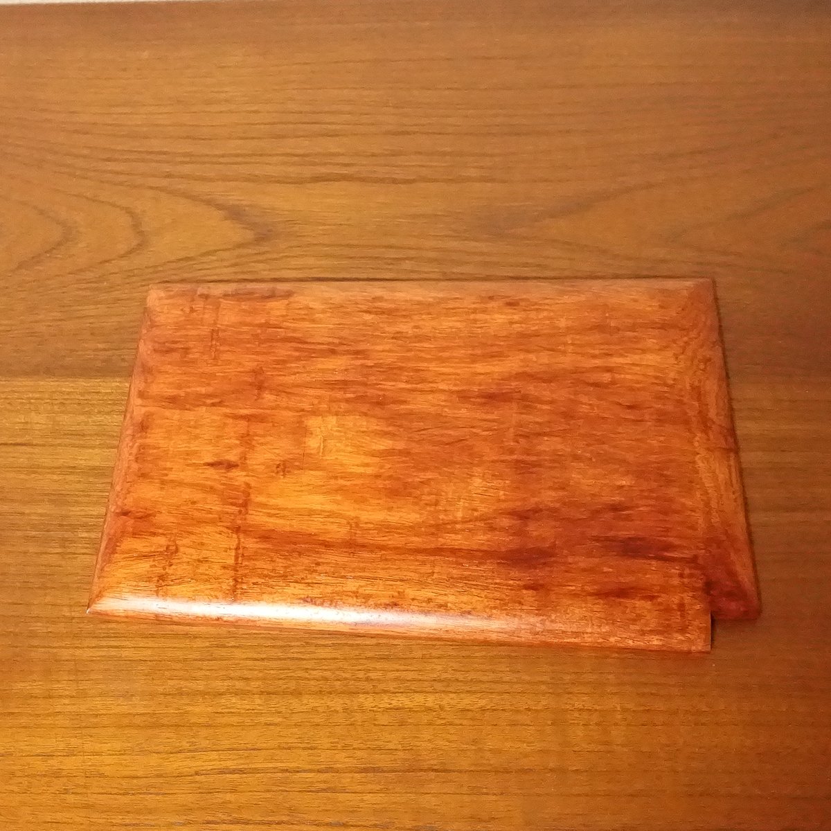 木製かりん製　玉置 一点物】天然木 花梨（かりん）の木のプレート 手仕事の一品 KR243