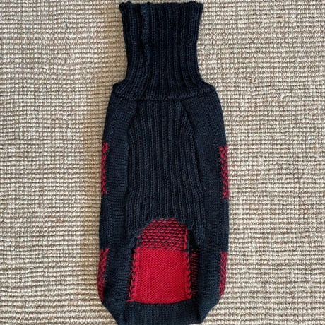 ALQO WASIアルパカニットバッファローチェックRED/BLACK