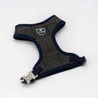 HUGO&HUDSON ヘリンボーンツイードチェックハーネス グレー