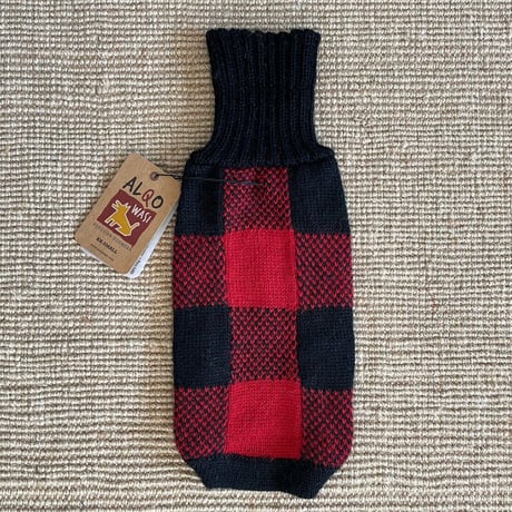 ALQO WASIアルパカニットバッファローチェックRED/BLACK