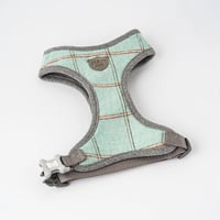 HUGO&HUDSON ツイードチェックハーネス アクアブルー
