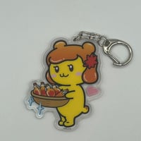 第三弾ポテくまくん・ぷめるちゃんアクリルキーホルダー（ぷめるちゃんカゴにメープルシロップ）