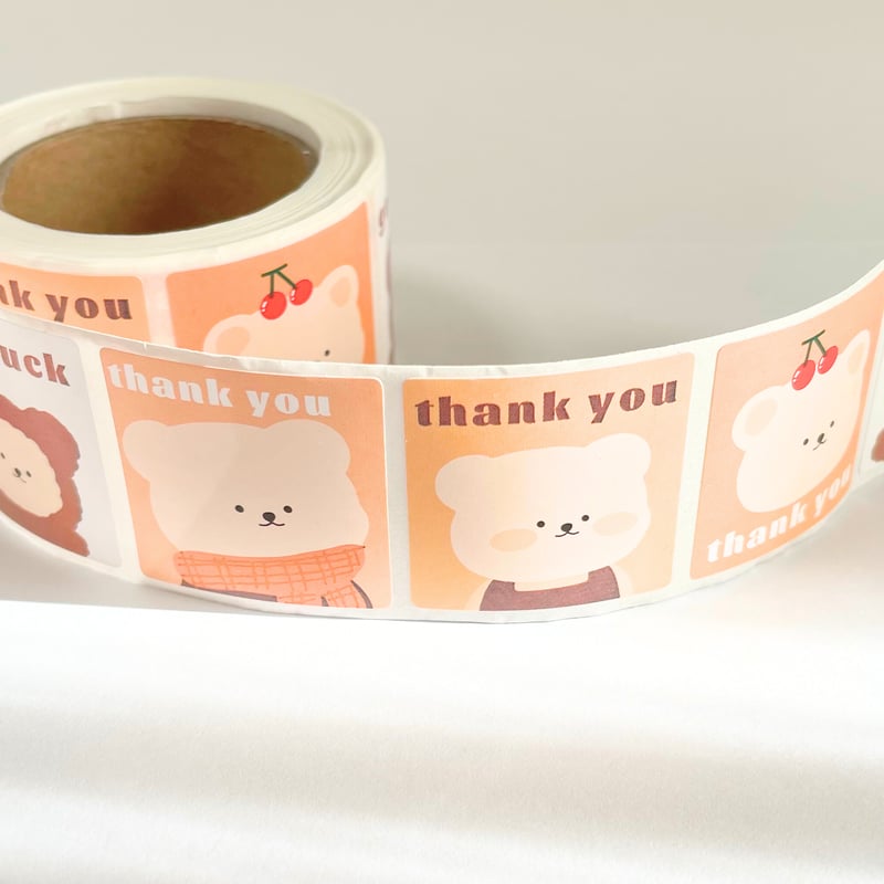 くまさんページ 30%OFF /【1ロール=300枚】くまさんシール | Honey BEAR
