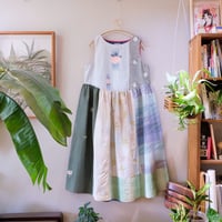 【オーダーアイテム】【紬のワンピース(袖なし)】雨に打たれる花々