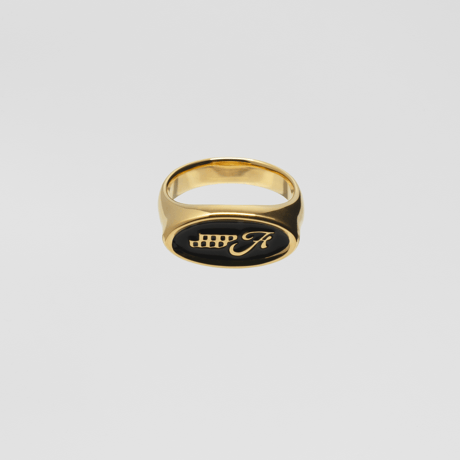 Emblem Ring (Black) / 18kgp