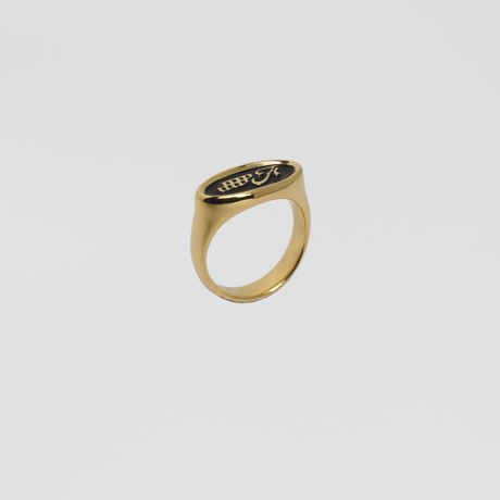 Emblem Ring (Black) / 18kgp