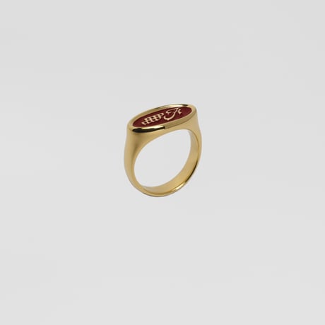Emblem Ring (Burgundy) / 18kgp