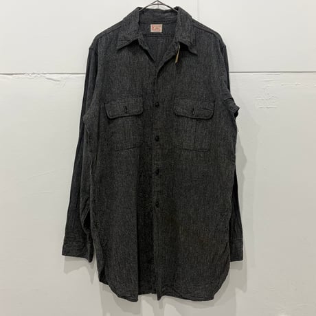 50s FIVE BROTHER black chambray shirt