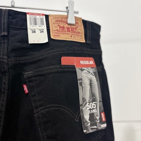 00s Levis 505 denim pants "dead stock" made in usa 後染めブラック