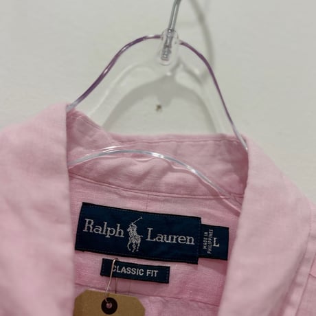 90s~ Ralph Lauren 100%LINEN shirt "pink"