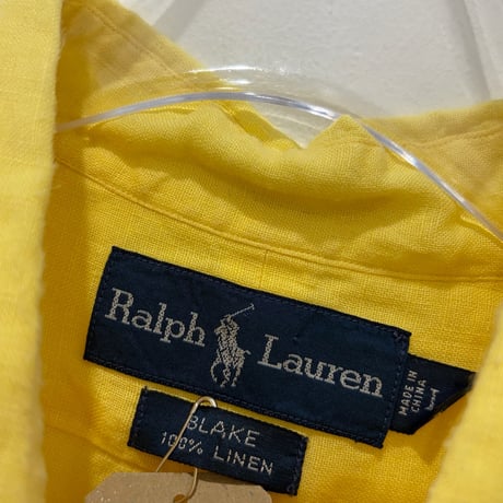 90s~ Ralph Lauren 100%LINEN shirt "yellow"