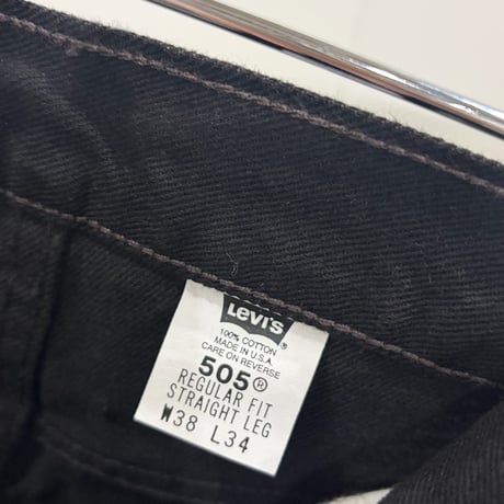 00s Levis 505 denim pants "dead stock" made in usa 後染めブラック