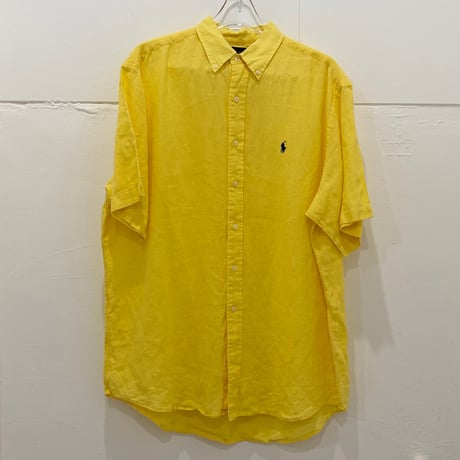 90s~ Ralph Lauren 100%LINEN shirt "yellow"