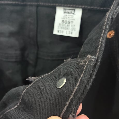 00s Levis 505 denim pants "dead stock" made in usa 後染めブラック
