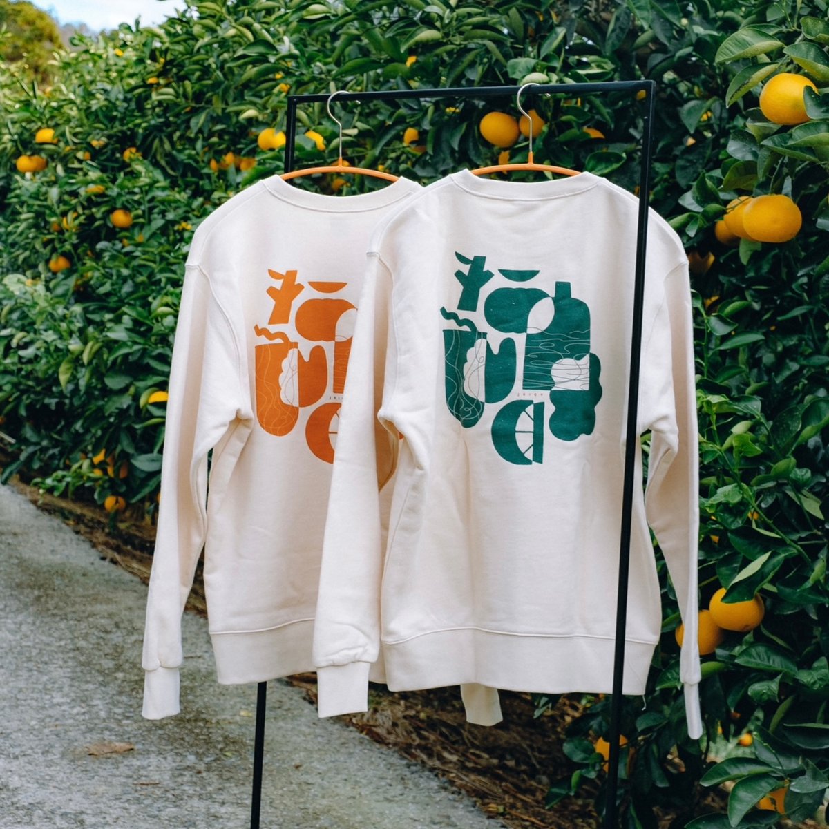 ナゴンスタンス　グレー スウェット トレーナー オレンジアクセント ナゴンスタンス グレー スウェット トレーナー オレンジ