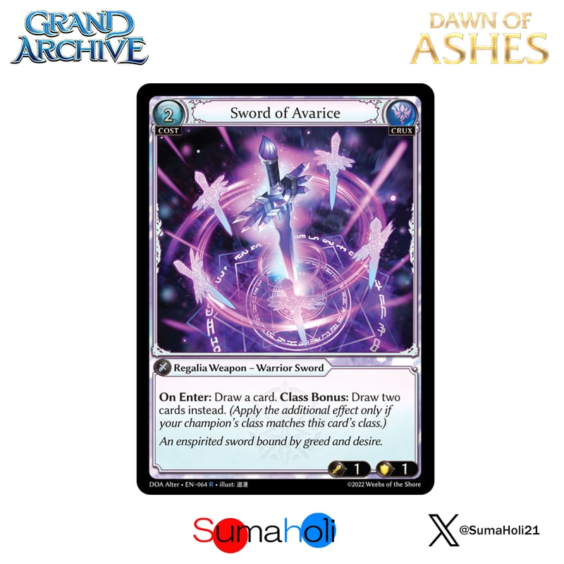 Grand ArchiveTCG『Sword of Avarice』Dawn of Ashes