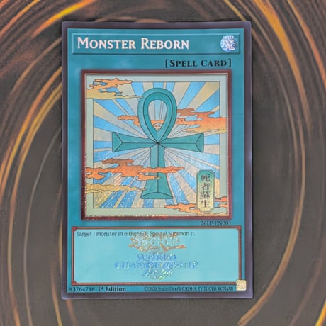 【状態A】 遊戯王 World Championship 2026 死者蘇生<エンブレム>(Monster Reborn) 26LP-EN001 シークレットレア 北米版