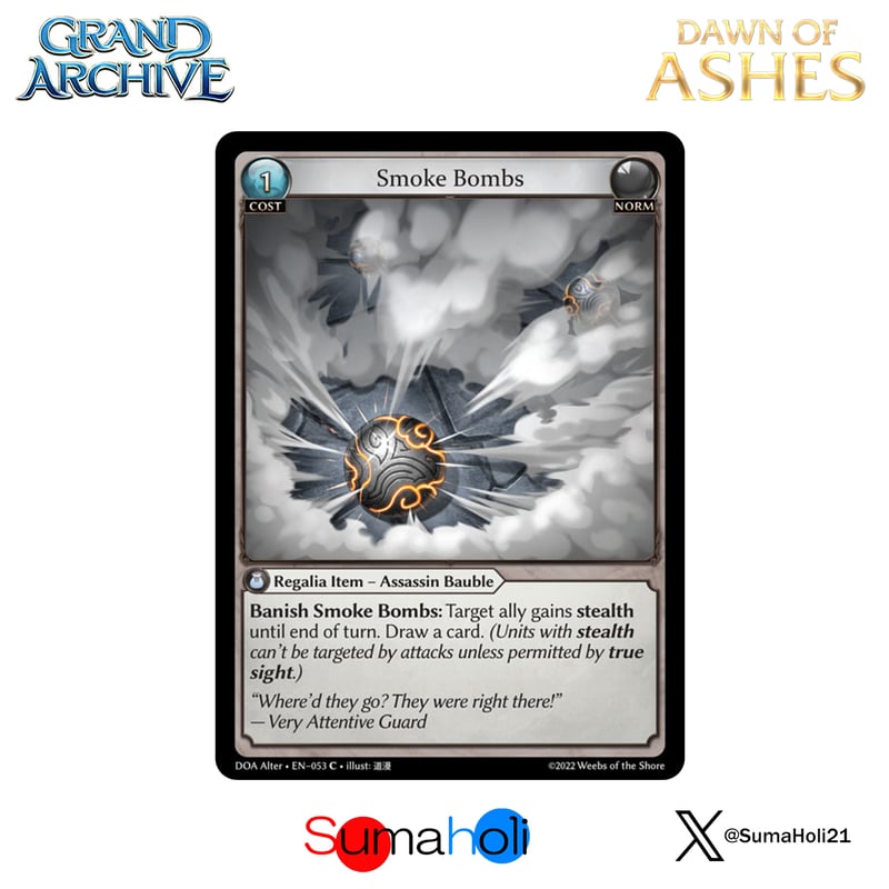グランドアーカイブ - Smoke Bomb (promo) プレイマット Grand ArchiveTCG『Smoke Bombs』Dawn of Ashes Alte
