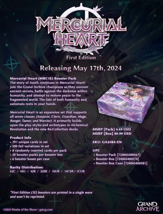 GRAND ARCHIVE TCG 『Mercurial Heart 1st Edition』