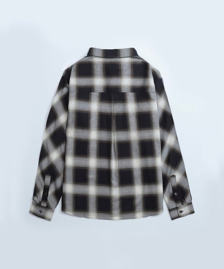 Inverted Ombre Check Shirt #BLACK