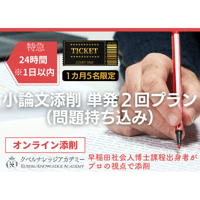 【受講申込】小論文添削 単発2回プラン(問題持ち込み)※特急 24時間(1日以内)