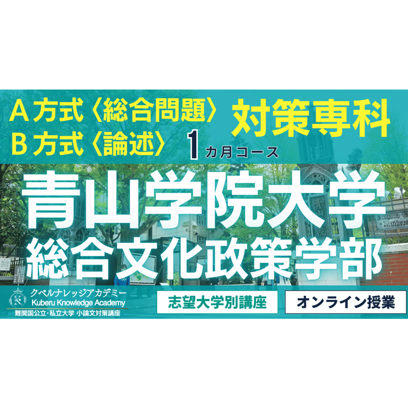 受講申込】《青山学院大学総合文化政策学部 B方式[論述]対策専科》1か